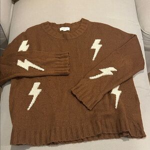 Promesa Boxy Fit Lightning Bolt Crewneck Sweater Women's Size M